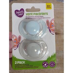 Parent's Choice Vent Pacifiers 0+ M Orthodontic Silicone Nipped Discontinued